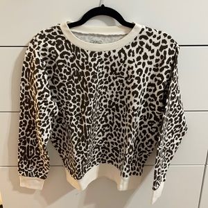 J. Crew vintage fleece leopard sweatshirt
